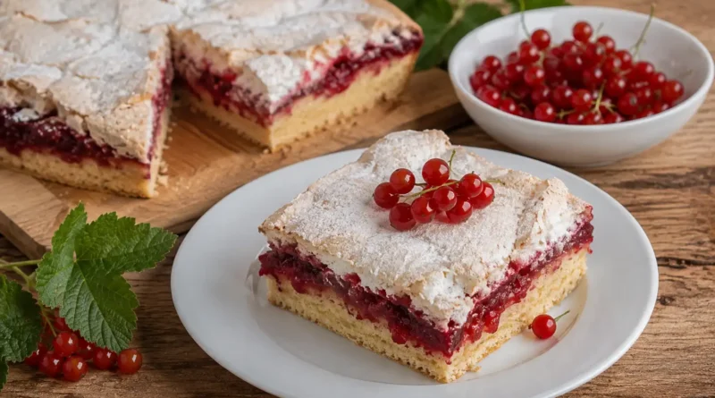 ribiselkuchen mit schneehaube